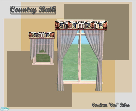 Sims 2 — Country Bath - Curtains by Cerulean Talon — Gentle comfort and rich colors add together to make a rich country