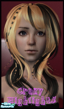 Sims 2 — Crazy Highlights Set - Blonde by hjdjhgf — Part of the Crazy Highlights set.