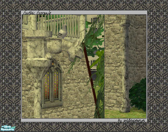 Sims 2 — Gothic Gargoyle - Corner Drain Pipe by wideopeneyes — Ever had a feeling someone was watching you but no one was