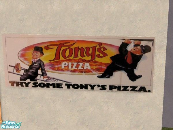 Sims 2 — Retro Diner Signs III -Tony\'s Pizza by drewsoltesz — Nightlife EP needed, a recolour of the Sims