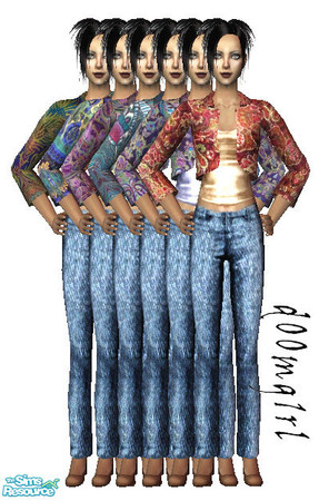 Sims 2 — Jacket & Jeans - Collection by d00mg1rl — 6 different jackets with shirts and jeans Mesh 156 @ Liana Sims 2