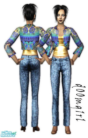 Sims 2 — Jacket & Jeans - Collection - E by d00mg1rl — 6 different jackets with shirts and jeans Mesh 156 @ Liana