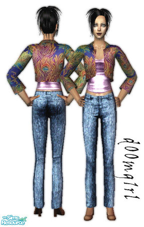 Sims 2 — Jacket & Jeans - Collection - F by d00mg1rl — 6 different jackets with shirts and jeans Mesh 156 @ Liana