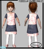 Sims 2 — Toddler Female Denim Everyday Dress by xbexylexyx — A cute denim and pink floral dress for your little sim