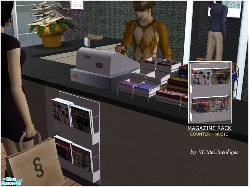 The Sims Resource | Magazine Rack - Music Covers