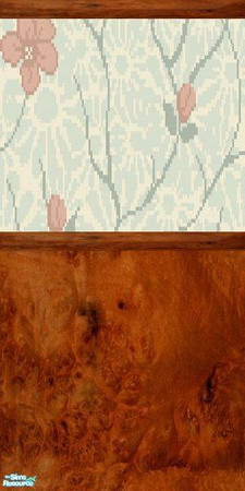 Sims 2 — Flowers Of May Day Wall Paneling 8 by skippyscatt — For your home office, study or library, these panelled wall