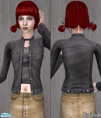 Sims 2 — Little Amsterdam - Jean Jacket - Black by gelydh — Base game teen jean jacket converted for adult females. Maxis