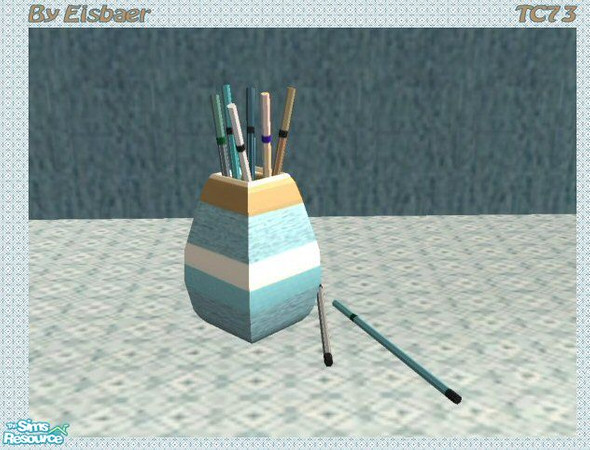 Sims 2 — Mira Oala in Blue TC73 - Pencil Set by Eisbaerbonzo — Decorative pencil set
