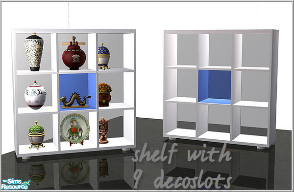 Sims 2 — Living with colors - B43 Shelf Glass Mesh by Birgit43 — shelf with 9 deco slots 