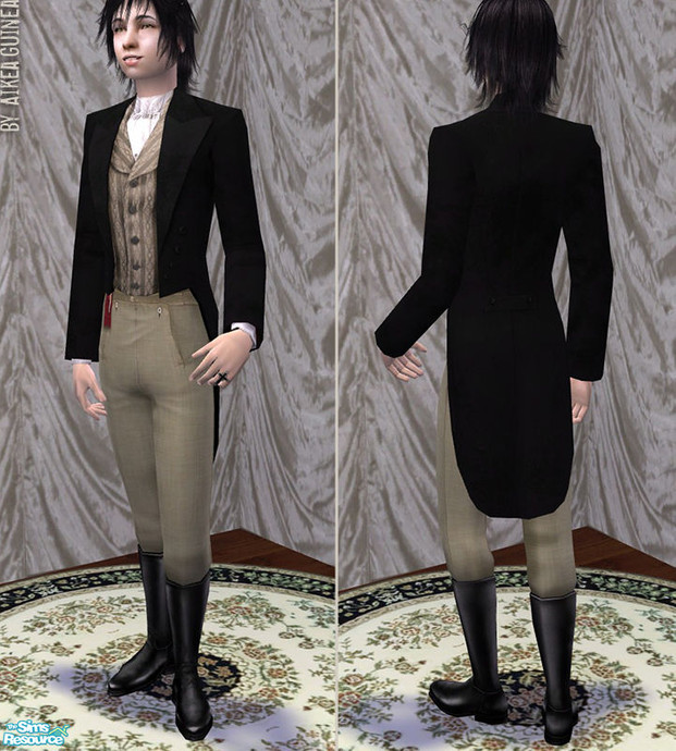 The Sims Resource - Sensibility - Regency Outfit for Teen Males - Black ...