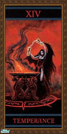 Sims 2 — Gothic Tarot Mural - Temperance by Daislia — A set of 22 tarot cards and 1 cover for your nomad, mystic sims to