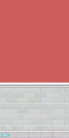 Sims 2 — GrayDragonfly - Color Collection I - Set VI - Indian Red by GrayDragonfly — Indian Red colored wall with half