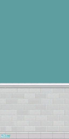 Sims 2 — GrayDragonfly - Color Collection I - Set VI - Cadet Blue by GrayDragonfly — Cadet Blue colored wall with half
