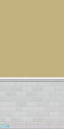 Sims 2 — GrayDragonfly - Color Collection I - Set VI - Ecru by GrayDragonfly — Ecru colored wall with half brick tiles.