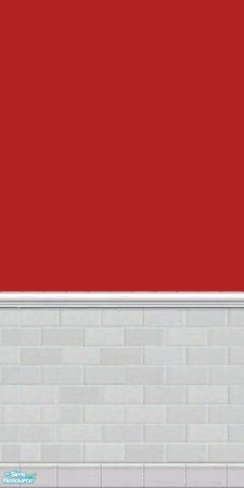 Sims 2 — GrayDragonfly - Color Collection I - Set VI - Firebrick by GrayDragonfly — Firebrick colored wall with half