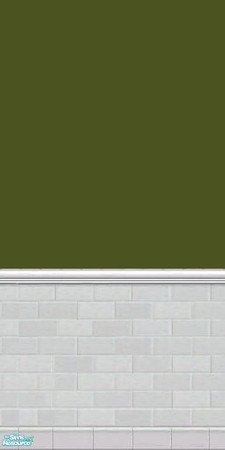 Sims 2 — GrayDragonfly - Color Collection I - Set VI - Army Green by GrayDragonfly — Army Green colored wall with half