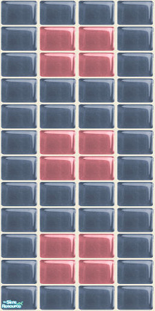 Sims 2 — NK Small Glass Wall Tiles PI - Dusty Pink and Blue by MoMama — Small Glass Tiles in PI Dusty Pink and Blue in a