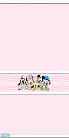 Sims 2 — Baby Mickey and Gang Nursery in Pink - Babytweetums4-babymickeyandgangwallborderpink by babytweetums4 — Baby
