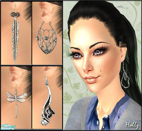 Sims 2 — Earrings set_2 by *Holly — 5 silver earrings for your sims! Enjoy! 