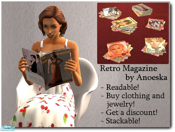 Sims 2 — Retro Magazine Recolor 2 by AnoeskaB — Readable retro magazine with extra\'s! Give your sims the ease of