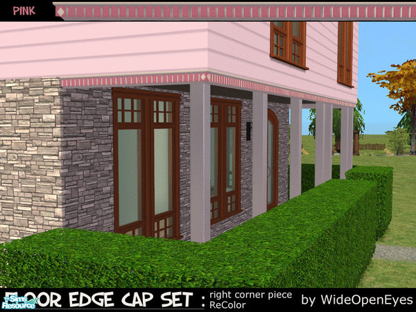 Sims 2 — Floor Edge Cap - Victorian Pink Right by wideopeneyes — This is a chunky version of a floor edge skin in a