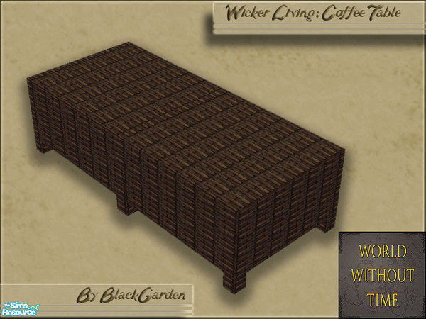 Sims 2 — Wicker Living - Large Coffee Table by BlackGarden — A classic retro wicker coffee table to match the wicker set