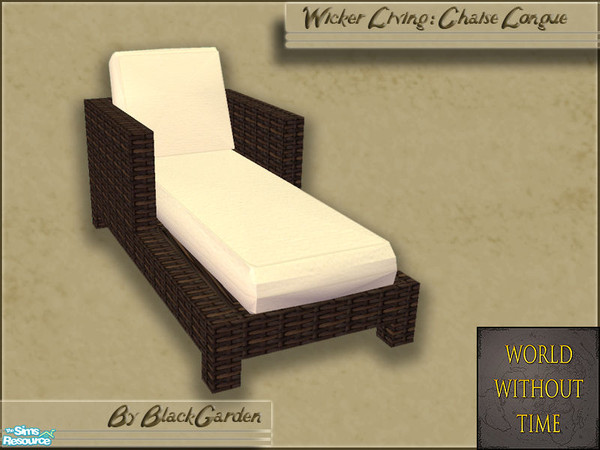 Sims 2 — Wicker Living - Chaise Longue by BlackGarden — A classic retro wicker chaise longue to match the wicker set for