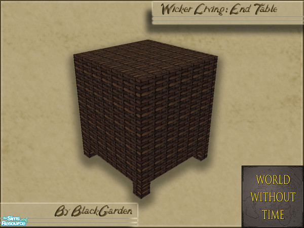 Sims 2 — Wicker Living - End Table by BlackGarden — A classic retro end table to match the wicker set for your living