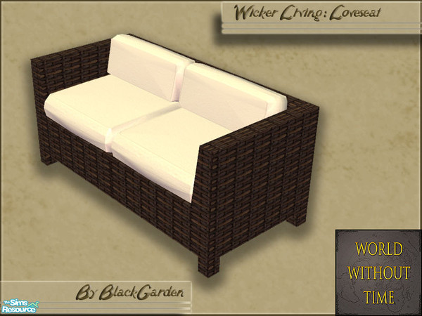 Sims 2 — Wicker Living - Loveseat by BlackGarden — A classic retro wicker loveseat to match the wicker set for your