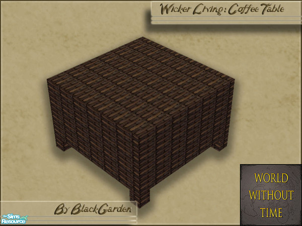 Sims 2 — Wicker Living - Small Coffee Table by BlackGarden — A classic retro wicker coffee table to match the wicker set