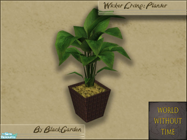 Sims 2 — Wicker Living - Planter by BlackGarden — A classic retro wicker planter to match the wicker set for your living