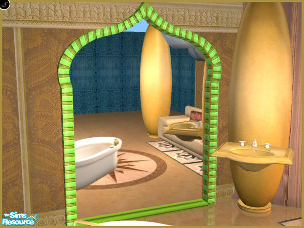 Sims 2 — Burj Mirror - Rec1 by senemm — A fancy, extravagant and colorful bathroom inspired Dubai\'s Burj Al Arab. The