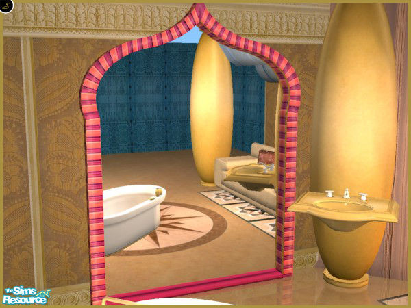 Sims 2 — Burj Mirror - Rec3 by senemm — A fancy, extravagant and colorful bathroom inspired Dubai\'s Burj Al Arab. The