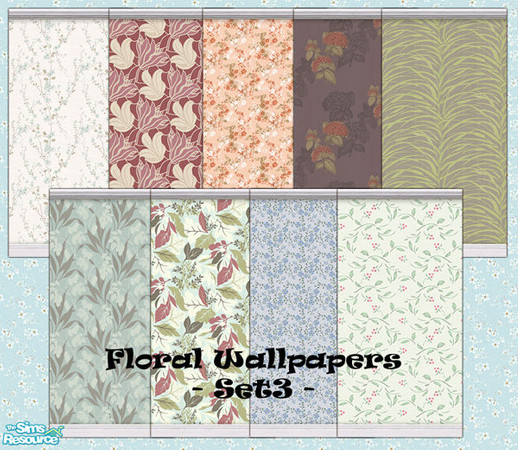 Sims 2 — Floral Walls - Set3 by Donnha — Floral wallpapers to suit every style.