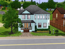 Sims 3 — Blue Two-Story by mcdoofus — This cute, cozy two-story house is covered in a light blue siding. It features two