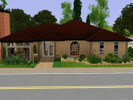 Sims 3 — Single Story with Courtyard by Kristen408 — Three bedrooms, 2.5 baths, study, courtyard with pool, garage in
