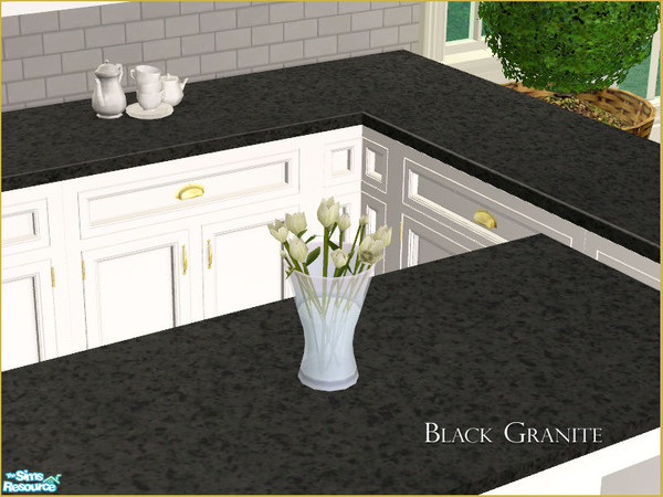 Sims 2 — MH Kitchen Countertop Recolor - Black Granite by phoenix_phaerie — A recolor of the MH Kitchen Countertop in