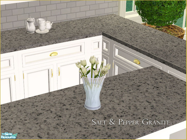 Sims 2 — MH Kitchen Countertop Recolor - Salt & Pepper Granite by phoenix_phaerie — A recolor of the MH Kitchen