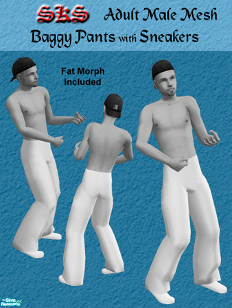 Sims 2 — Mesh_AMB Loosefit Sneakers by 71robert13 — Based on BaseGame AMBottom_Cargopants so is base game compatible.