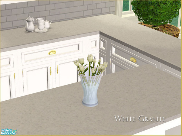 Sims 2 — MH Kitchen Countertop Recolor - White Granite by phoenix_phaerie — A recolor of the MH Kitchen Countertop in