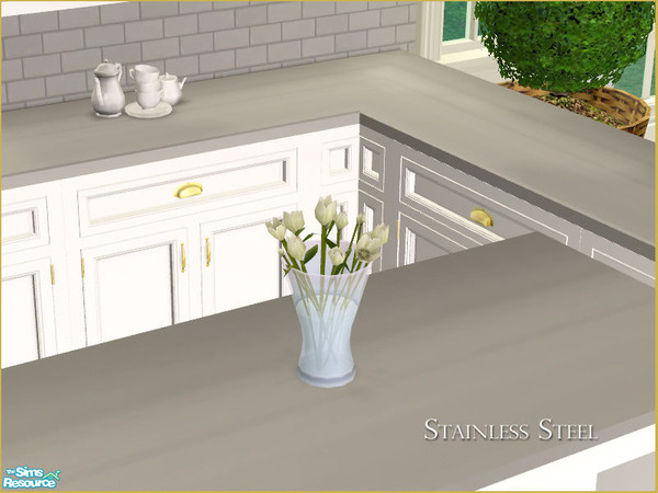 Sims 2 — MH Kitchen Countertop Recolor - Stainless Steel by phoenix_phaerie — A recolor of the MH Kitchen Countertop in