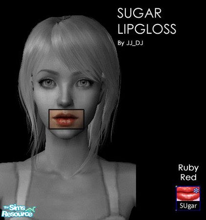 Sims 2 — Sugar Lipgloss - Ruby Red by jj_dj — Beautiful and Attractive LipGloss... Suits any Sim :)