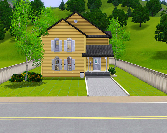 Sims 3 — American Home One by sandrakorb — This typical American panelled home has two floors, the first has an entrance,