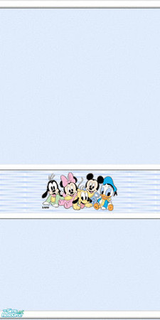 Sims 2 — Baby Mickey and Gang Nursery in Blue - Babytweetums4-babymickeyandgangwallborderblue by babytweetums4 — Baby