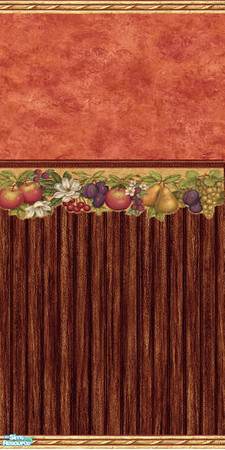 Sims 2 — Fruit Border Wall & Floor Set - Fruit Border 2 by Gumby_Girl — Set of 6 walls & 3 floors in country