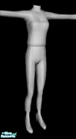 Sims 2 — Mesh-lcmskinnytank by Grizzelda — This mesh features loose tank top, tight fit capri jeans, super high wedge
