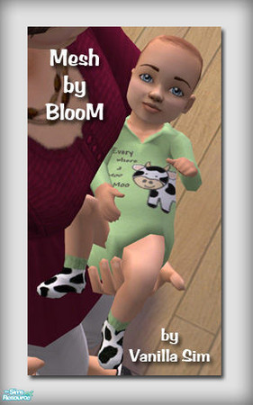 Sims 2 — VS Moo Moo Baby Outfit by Vanilla Sim — These are texture re-colors of the diaper replacement mesh by BlooM @