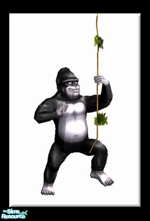 Sims 2 — Monkey Business - Hanging Gorilla by SaeraMaples — Perfect for a child\'s themed bedroom or a jungle theme lot.