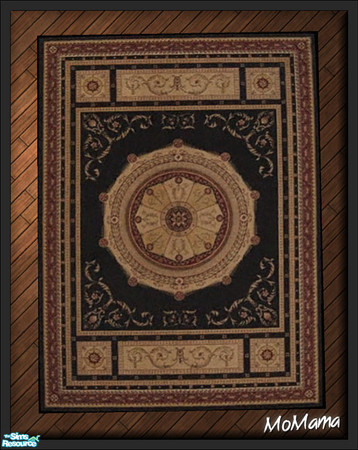 Sims 2 — NK Classy De Rugs - Black Gold Brown by MoMama — A nice classic rug in black, gold and brown.