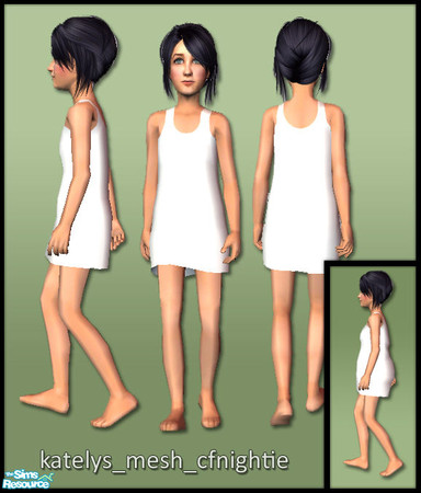 Sims 2 — Katelys Mesh Cfnightie by katelys — New mesh for female children. Includes a working fat-morph. This mesh looks